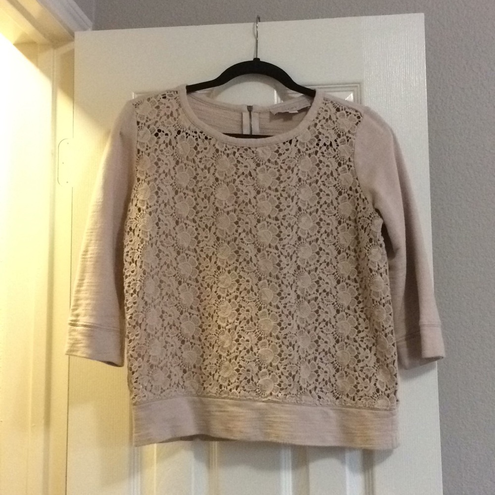 Cream floral lace sweater